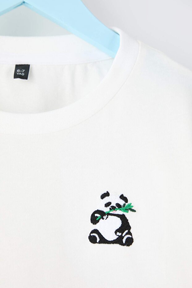 Indigo-Ekru-Mint 100% Pamuk 3'lü Animal Baskı Regular Örme Unisex Çocuk T-Shirt TKDAW26TS00009 - 6