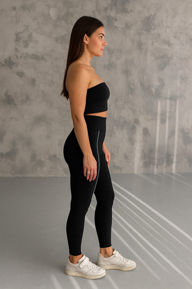 Biyeli Çelik Örme Toparlayıcı Tayt - 2