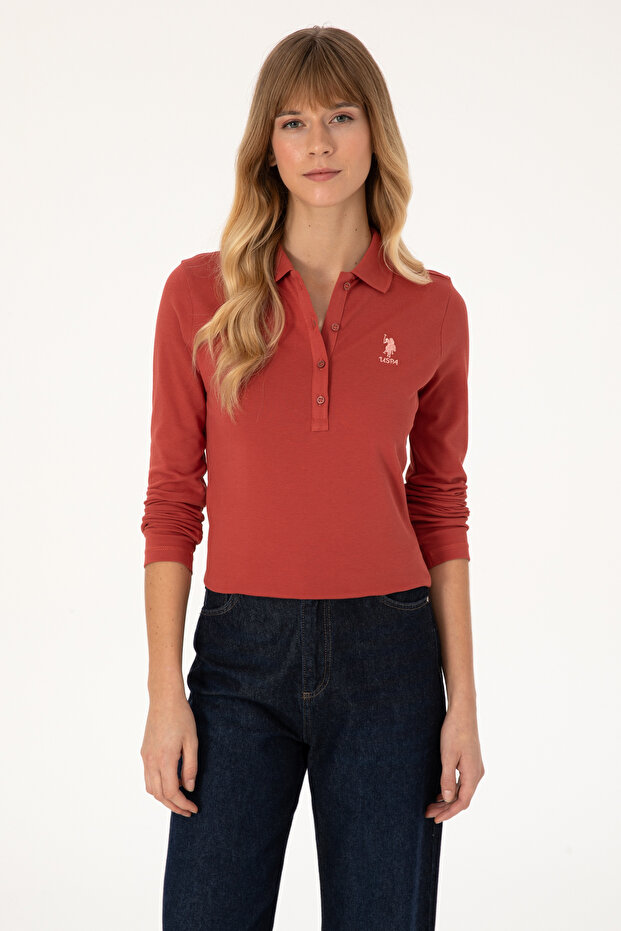 Women's Tile Basic Polo Neck Sweatshirt 50317627-Vr026