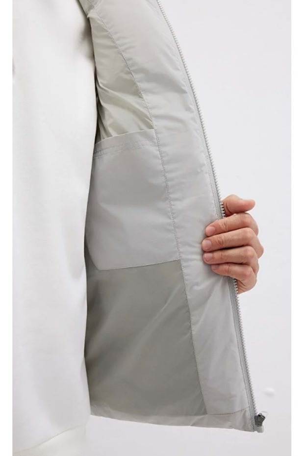 0110089 Kapüşonlu Şişme Erkek Yelek GRİ - 8