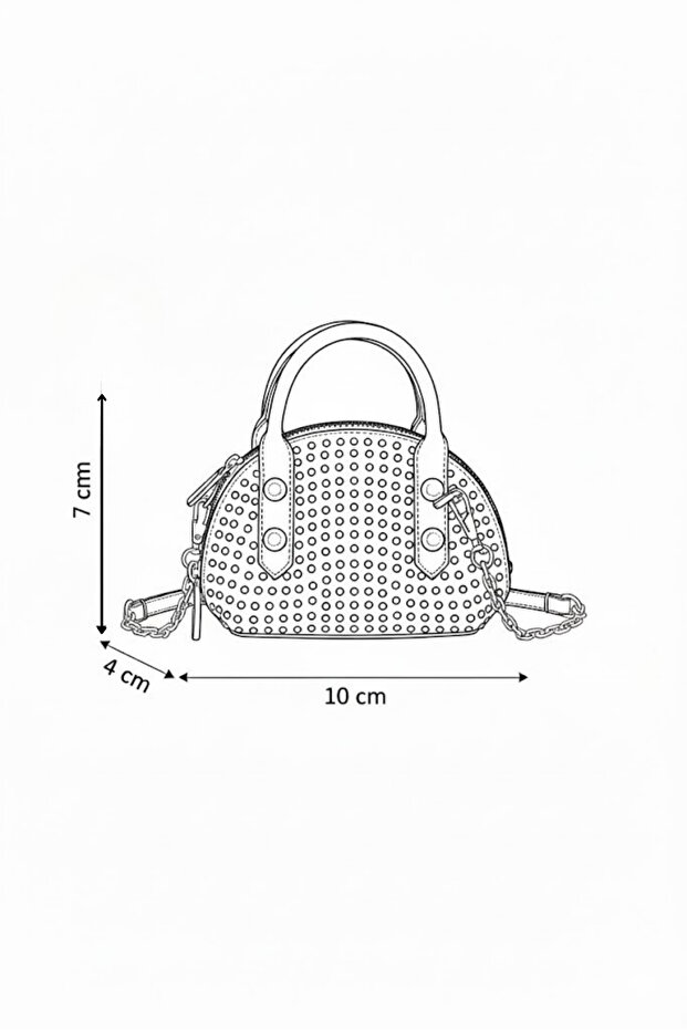 Taşlı Mini Çapraz Çanta - 3