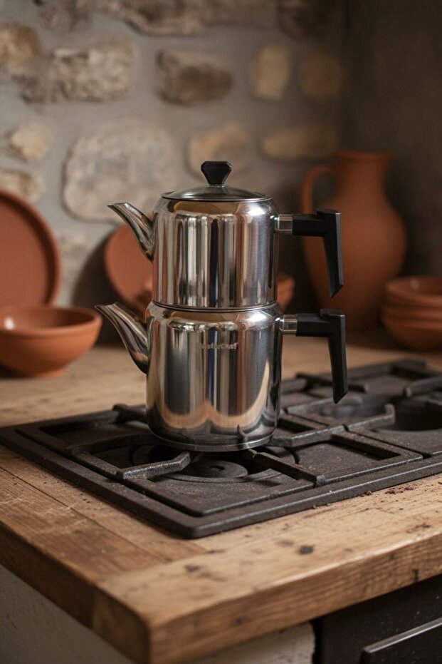 Master Chef Mimoza 4 Parça Orta Boy Çaydanlık - 3