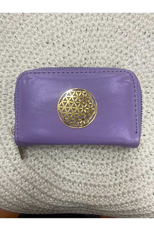 Purple Wallet with Flower of Life emblem