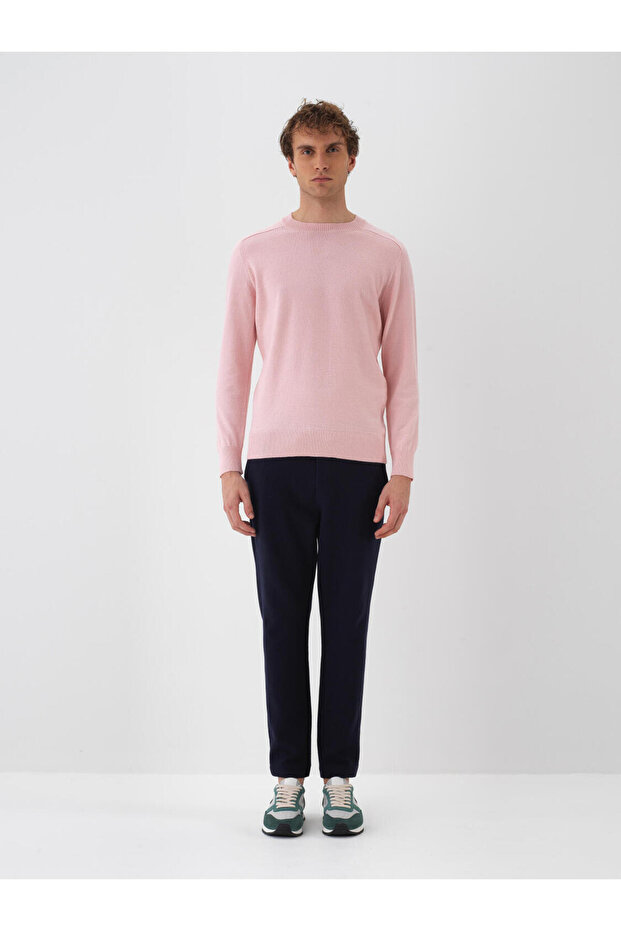 Erkek Pembe Yünlü Basic Kazak - 2