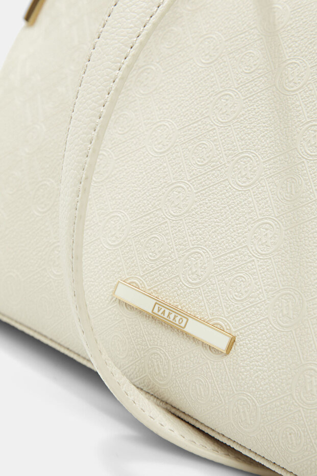 KREM MONOGRAM ÇANTA - 5