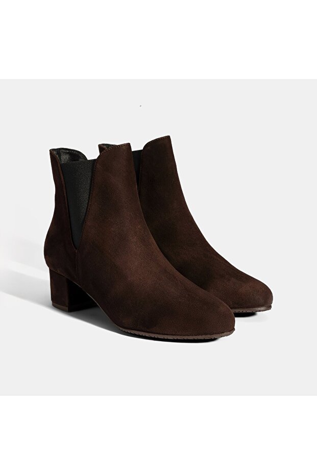 Women's Brown Desacomfort Elastic Suede Chelsea Boots