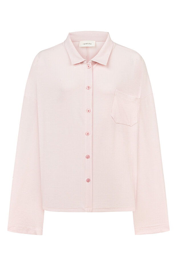 Kai Pijama Takım - Pembe (Gömlek, Şort) - 3