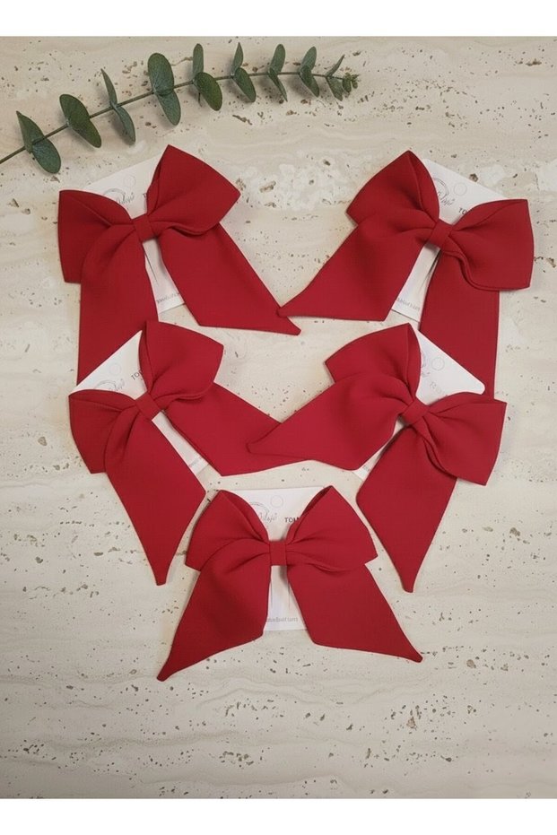 5 Pieces Red Automatic Bowknot Buckle, Handmade Christmas Buckle, April 23 October 29 Buckle for Schools