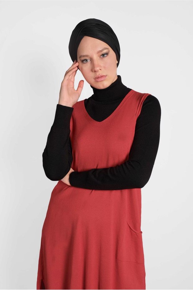 V-Neck Knitting Sueveter 40071
