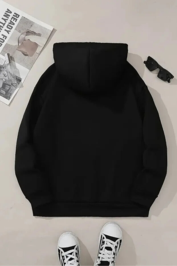 4'lü Kapüşonlu Basic Sweatshirt Seti - Düz Kışlık Şardonlu Kumaş - 4