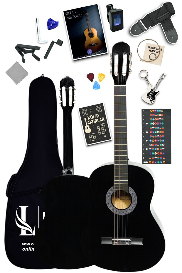 Furia CG-3902BK Klasik Gitar 4/4 Yetişkin Boy Sap Ayarlı Full Set