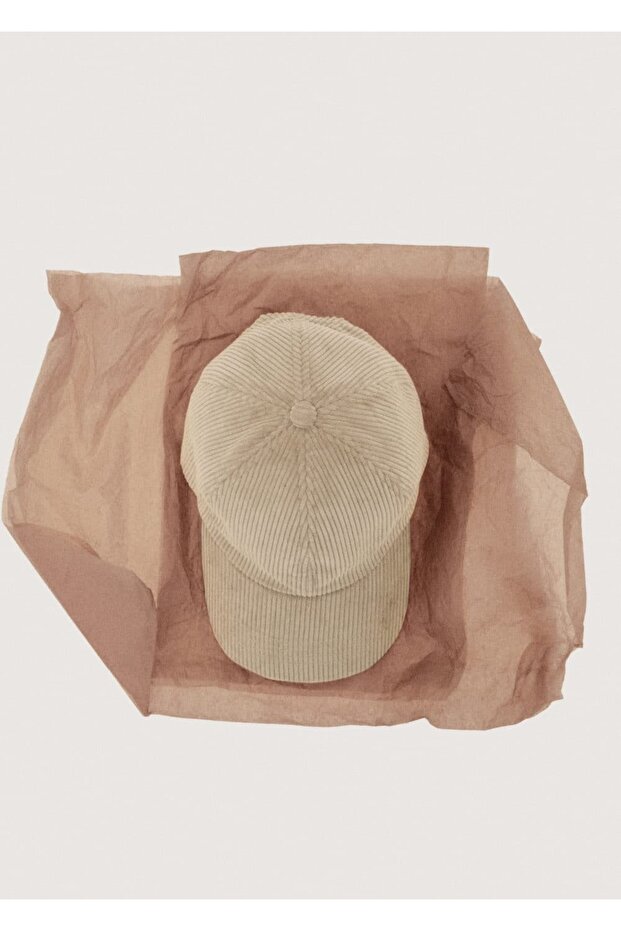 Fitilli kadife şapka - 5