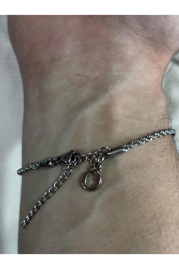 Steel Unisex Auger O Letter Bracelet