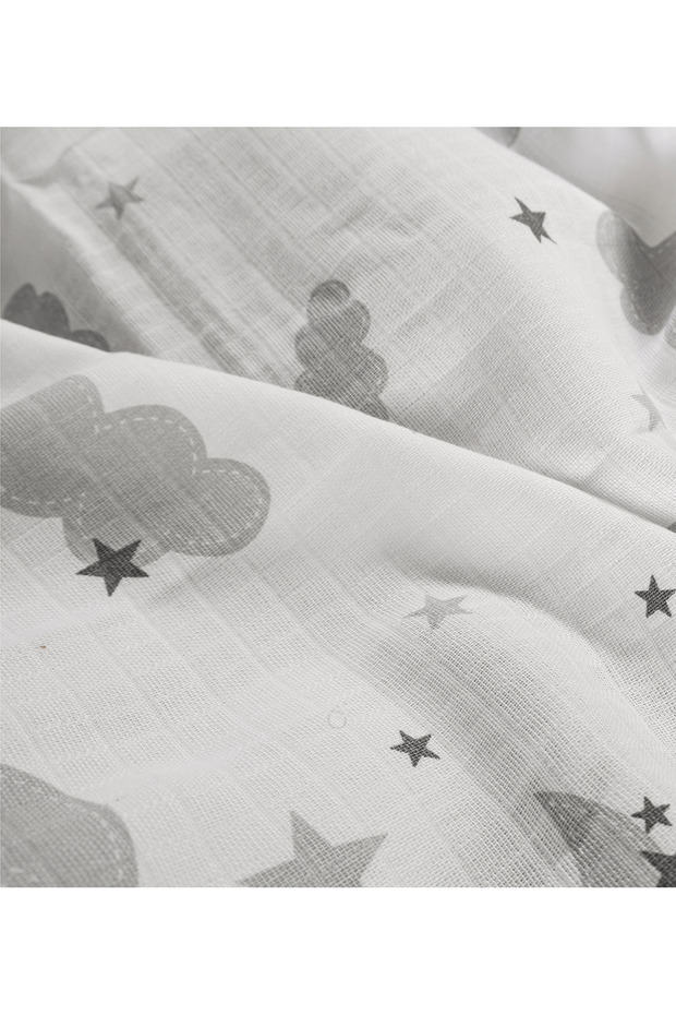 غطاء وبطانية موسلين منقوشة - 2