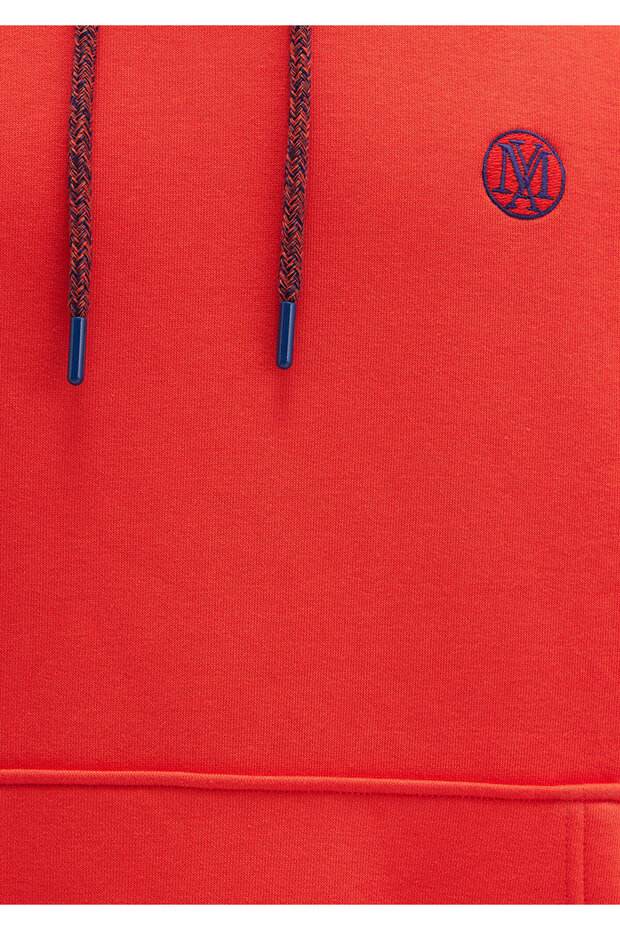 Logo vyšívaná červená mikina s kapucí 065809 -70481 - 8