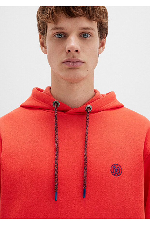 Logo vyšívaná červená mikina s kapucí 065809 -70481 - 6