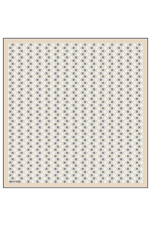 Taş Monogram İpek Eşarp - 2