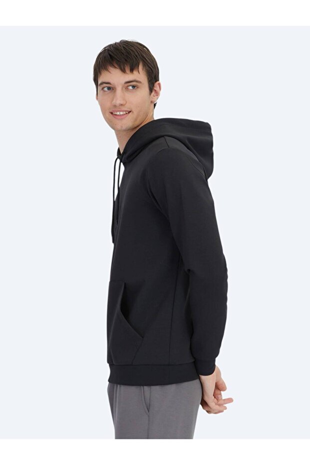 Siyah Kapüşonlu Sweatshırt - 3