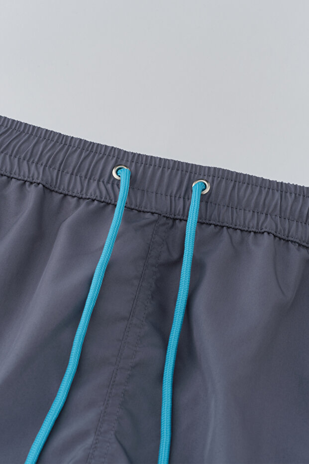 Gri Micro Orta Düz Deniz Şortu - 6