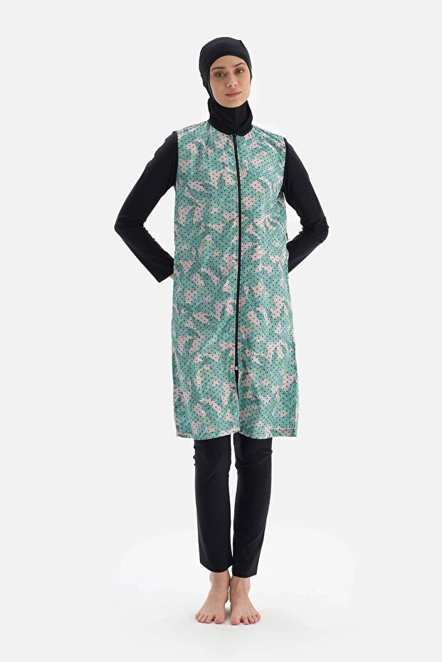 Siyah Tesettür Mayo - 4