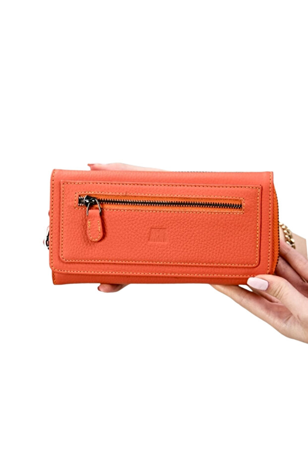 محفظة نسائية بسحاب من الجلد الطبيعي كوارتز 2718