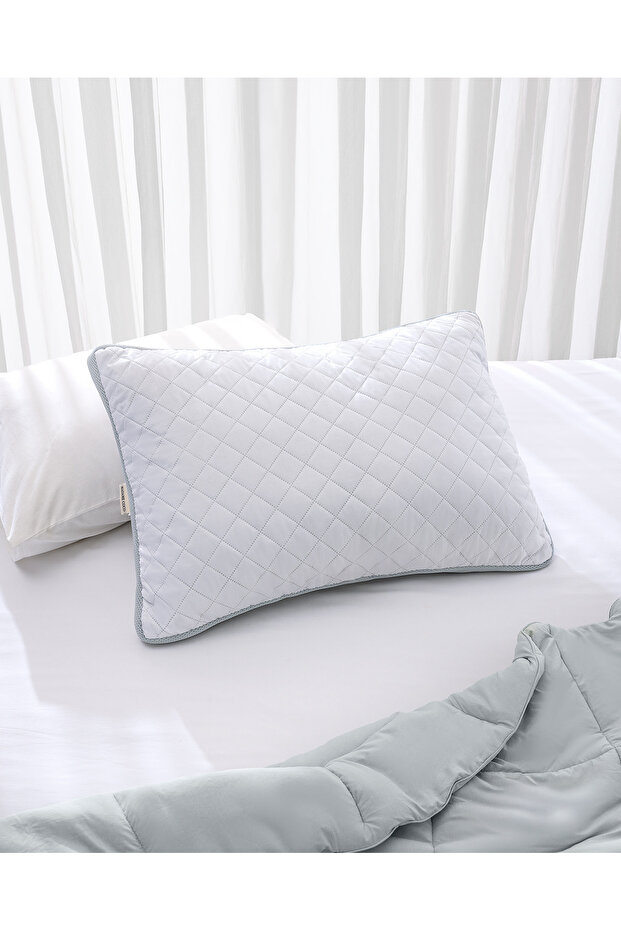 Klimalı Yastık - Beyaz/Açık Gri - 50x70 cm - 1