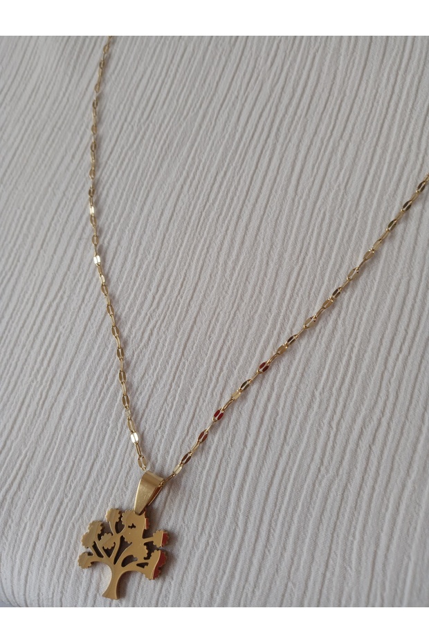 Steel Necklace- Tree of Life Pendant | 50 cm Chain Model.