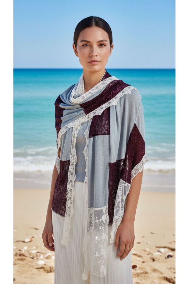 160X40 cm Guipure Design Ethnic Authentic Scarf Shawl