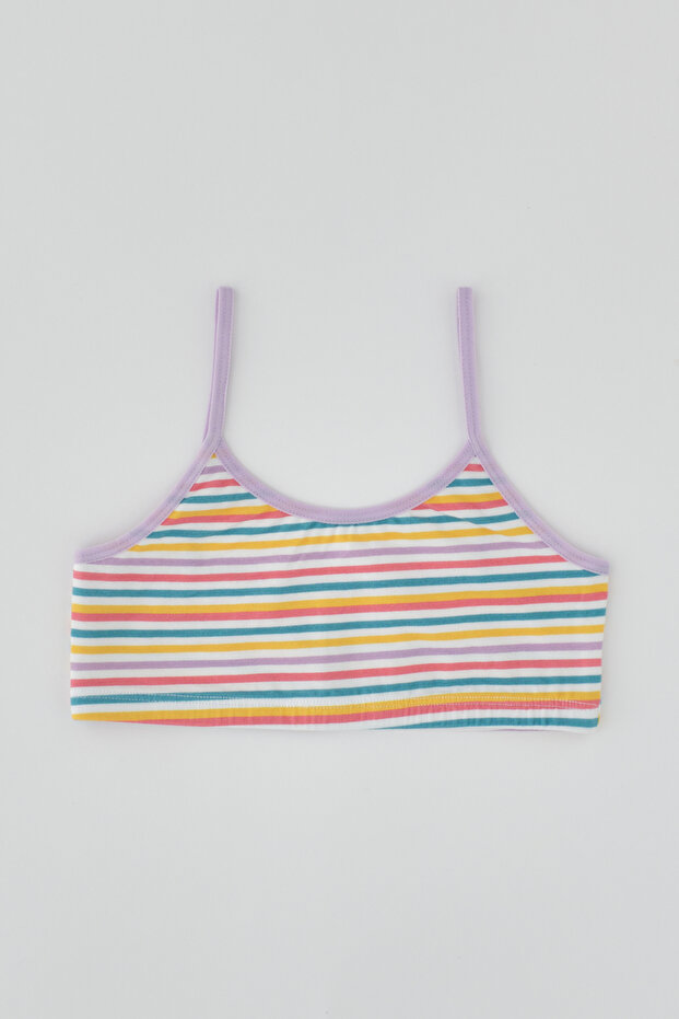 بلوزة بناتي منقوشة باللون الأرجواني - 1