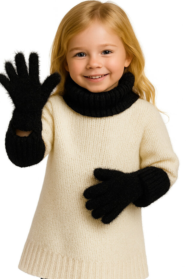 Peluş Çocuk Eldiven 4-9 Yaş - 6