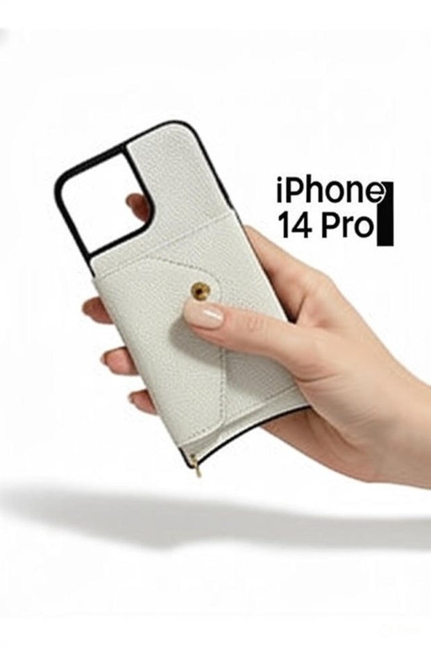 Mobile Phone Case White with Wallet Leather-Look