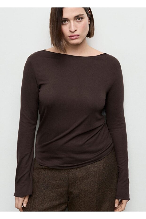 Kayık yaka tişört - 7