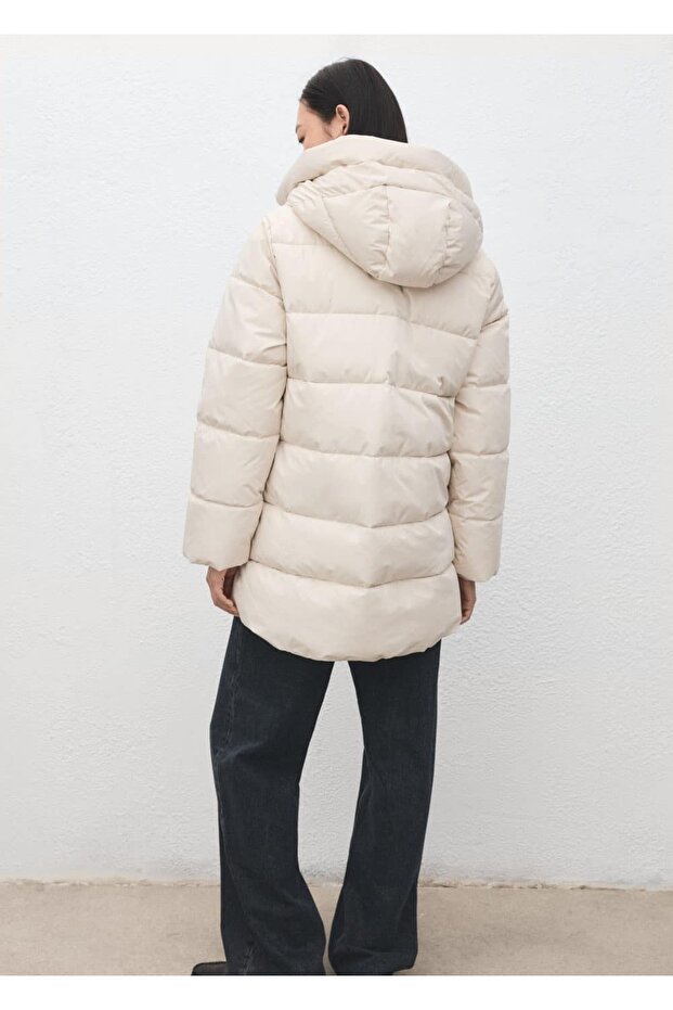 Kapüşonlu kapitone anorak - 4