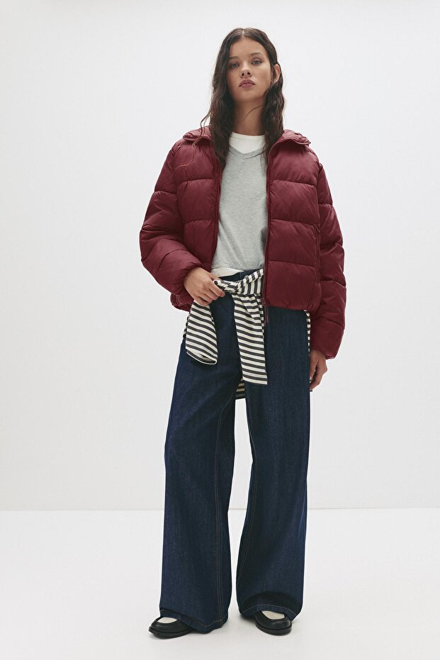 Kapüşonlu şişme mont - 3