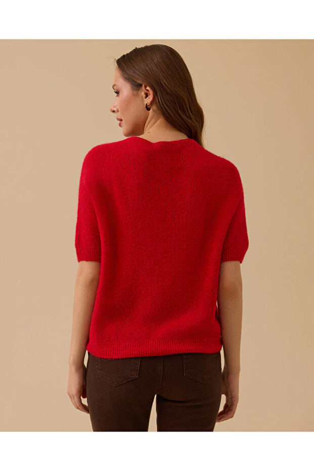 Kısa Kollu Triko Bluz - 3