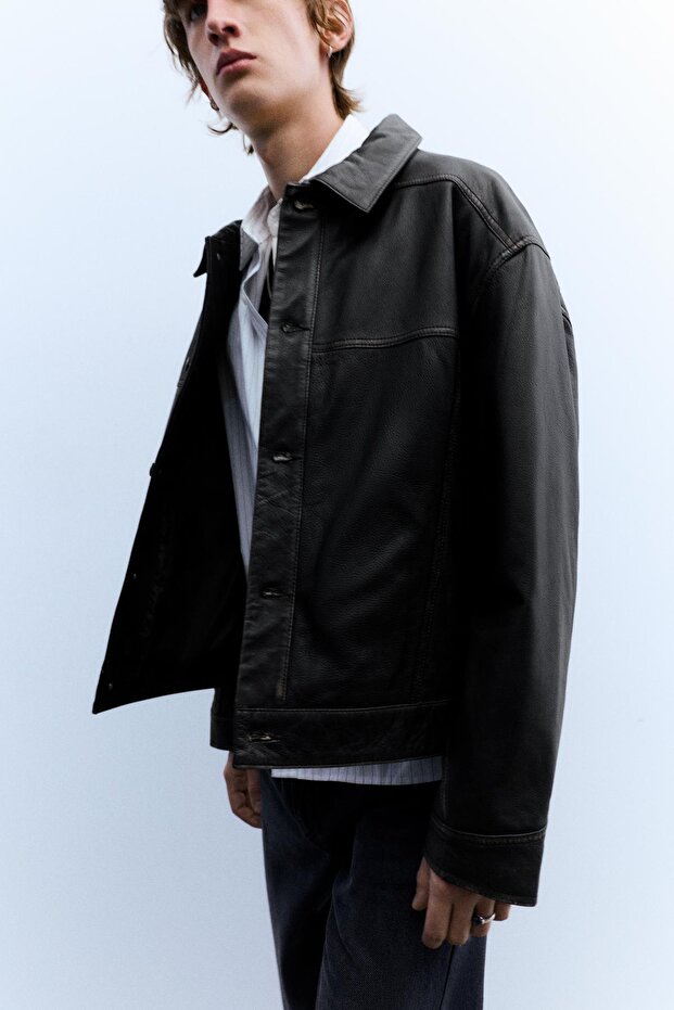 %100 deri trucker ceket - 6