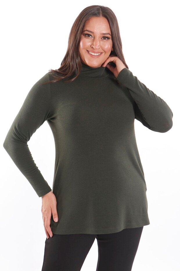 Basıc Yarım Balıkçı Haki Bluz - 6