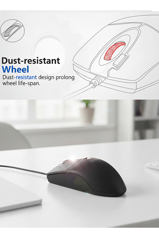 OP-730D 2X Click Optical 3D Mouse, Hyper Fast Scrolling, 1000 DPI Precision, 4-Way Smart Wheel - 5