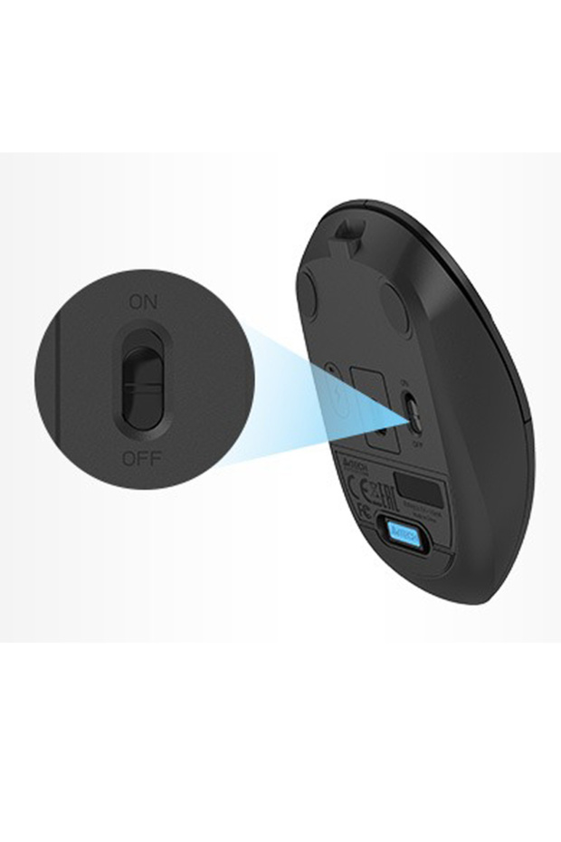 A4TECH Fstyler FG15C Air2 Dual-Mode Rechargeable Wireless Mouse (Desk + Air) - Black - 6