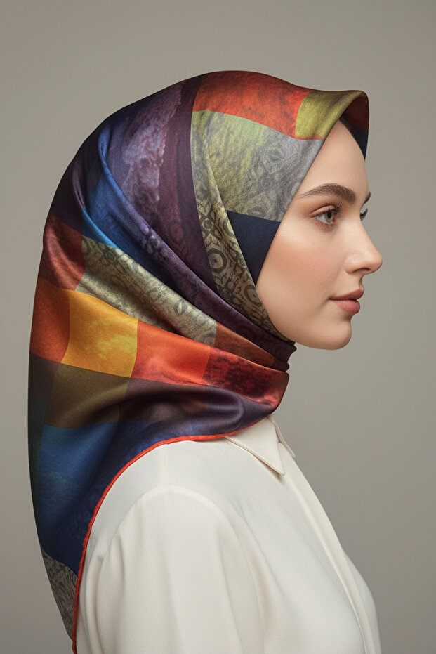 Trend Digital Printing Batik Rectangle Patterned Royan Scarf Pattern 4 Colors 2 - 3