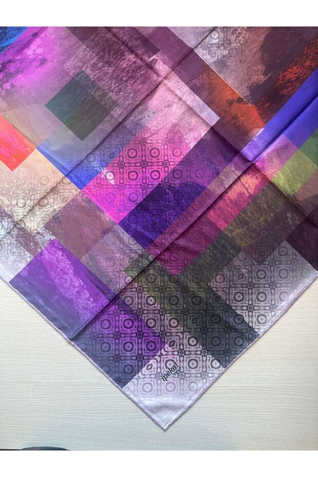 تريند الطباعة الرقمية التعادل صبغ مستطيل منقوشة وشاح رويان نمط 4 ألوان 1 - 5