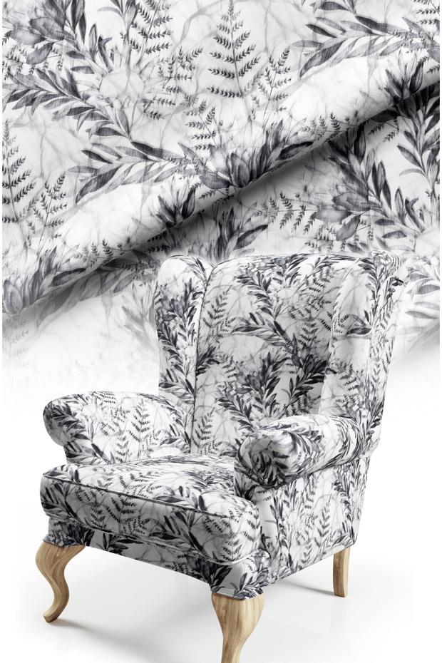 Leaf Pattern Digital Printed Upholstery Sofa Fabric, Throw Pillow, Cushion Covering. Flooring Fabric