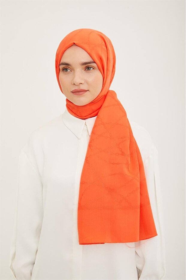 Trend Orange Hazan Shawl Ist 1 - 23038