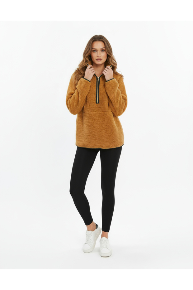 Peluş Örme Sweatshirt - 5