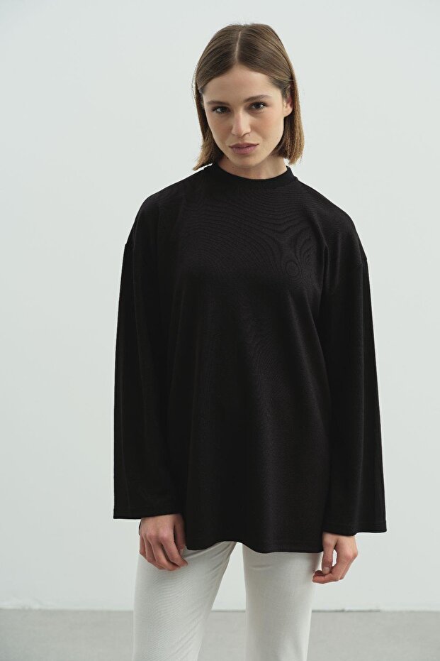 Oversize Basic Sweatshirt 980 Siyah - 2