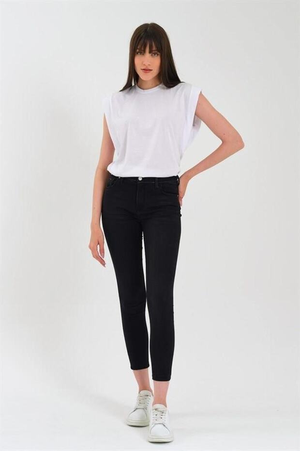 Kadın Kolsuz Basic Örme T-shirt & Bluz - 6