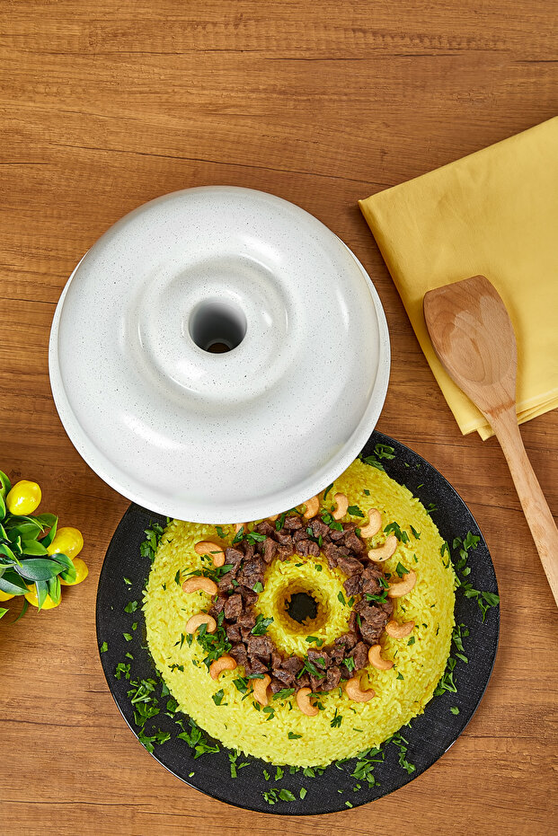 Döküm Drop Kek Kalıbı Krem - 8