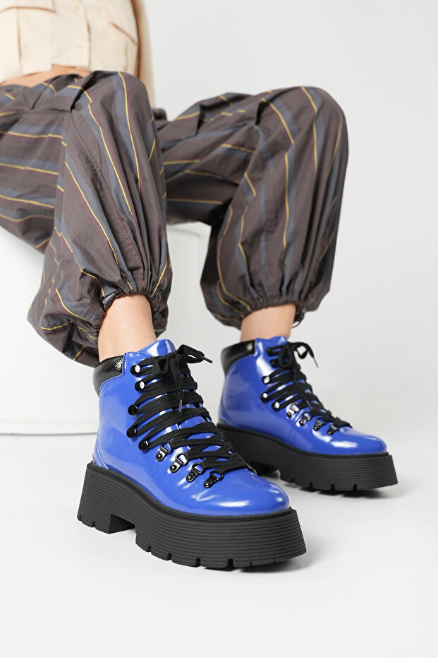 Jenifer Kadın Mavi Kalın Tabanlı Bot - 3