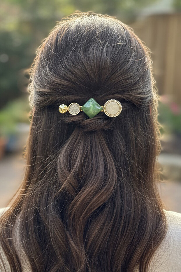 مجموعة مشابك متعددة من صدف البحر الأخضر (6 سم) - 3