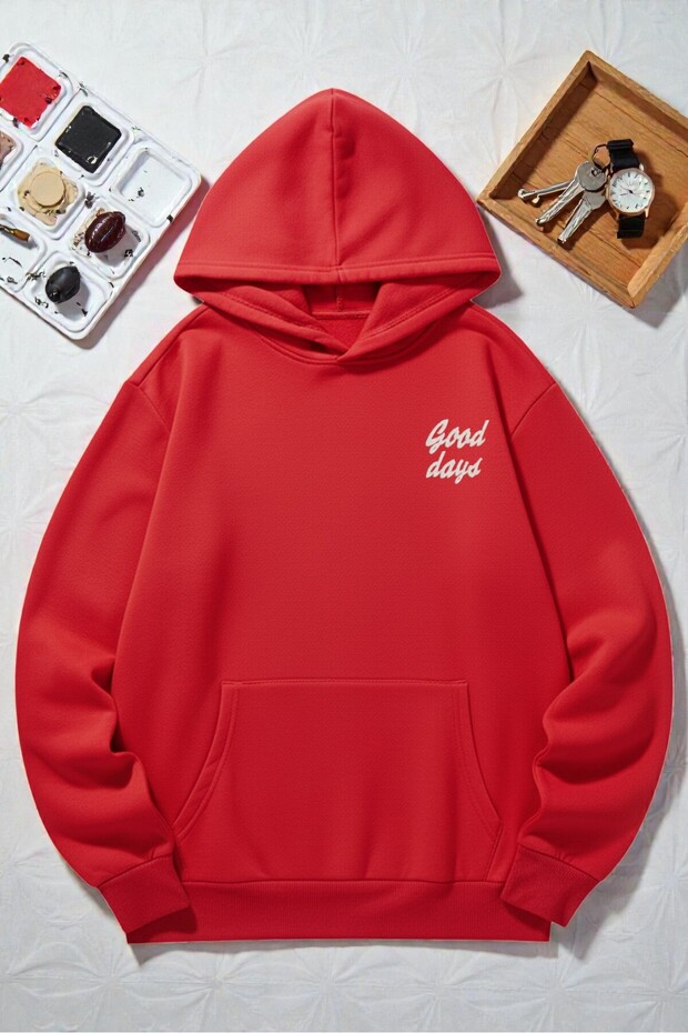 سويت شيرت كبير الحجم مطبوع عليه Good Days للجنسين